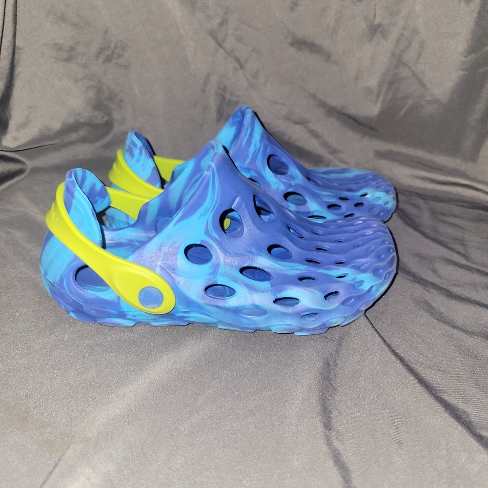 Merrell Kids Hydro Moc Shoes Size 1 Blue Green Water Slip On Sandals